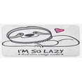 thumbnail image 1 of Sloth Kitchen Mat, Im So Lazy but Very Hand Drawn Animal Heart Shape Funny Doodle Art, Plush Decorative Kitchen Mat with Non Slip Backing, 47" X 19", Grey Pink, by Ambesonne, 1 of 1