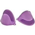 thumbnail image 1 of Mini Mitaines de Four, Poignées de Cuisson, Support de Pot en Silicone pour Cuisine 2 Pcs (Violet), 1 of 6