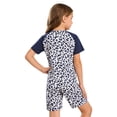 thumbnail image 2 of Jowowha Vêtements Adaptatifs pour Enfants Filles Combinaison à Manches Courtes Imprimée Anti-Rayures Besoins Particuliers Autisme Sensorielle Barboteuse Bleu Marine 12, 2 of 7