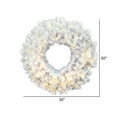 thumbnail image 3 of Vickerman 30" Crystal White Spruce Artificial Christmas Wreath with Warm White LED Mini Lights, 3 of 3