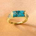 thumbnail image 6 of Ross-Simons Turquoise and .70 ct. t.w. Sky Blue Topaz Ring in 18kt Gold Over Sterling, Women's, Adult, 6 of 7