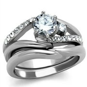 new 2 piece stainless steel cubic zirconia wedding ring set sizes 5 10 - Cubic Zirconia Wedding Rings new 2 piece stainless steel cubic zirconia wedding ring set sizes 5 10 - Cubic Zirconia Wedding Rings