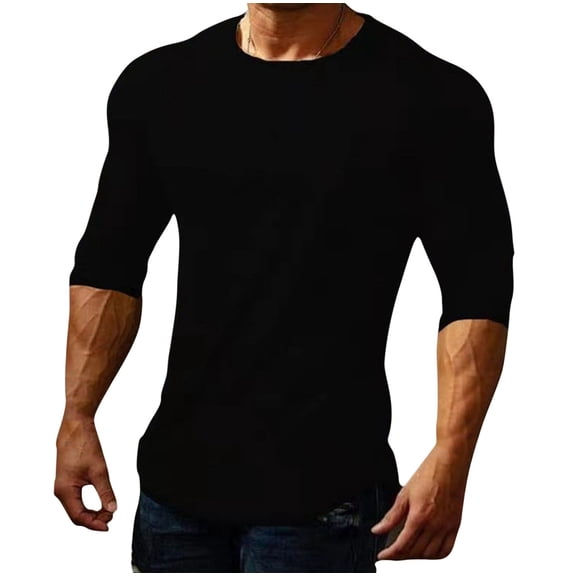 Men's Fashion Hoodies & Sweatshirts Mens 3/4 Length Tshirts Jersey Baseball Tshirts Crew Neck Casual Soft Workout Athletic Classic Regular Fit Tee Shirt