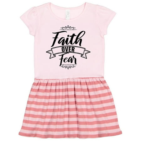 

Inktastic Cancer Awareness Faith Over Fear Gift Toddler Girl Dress