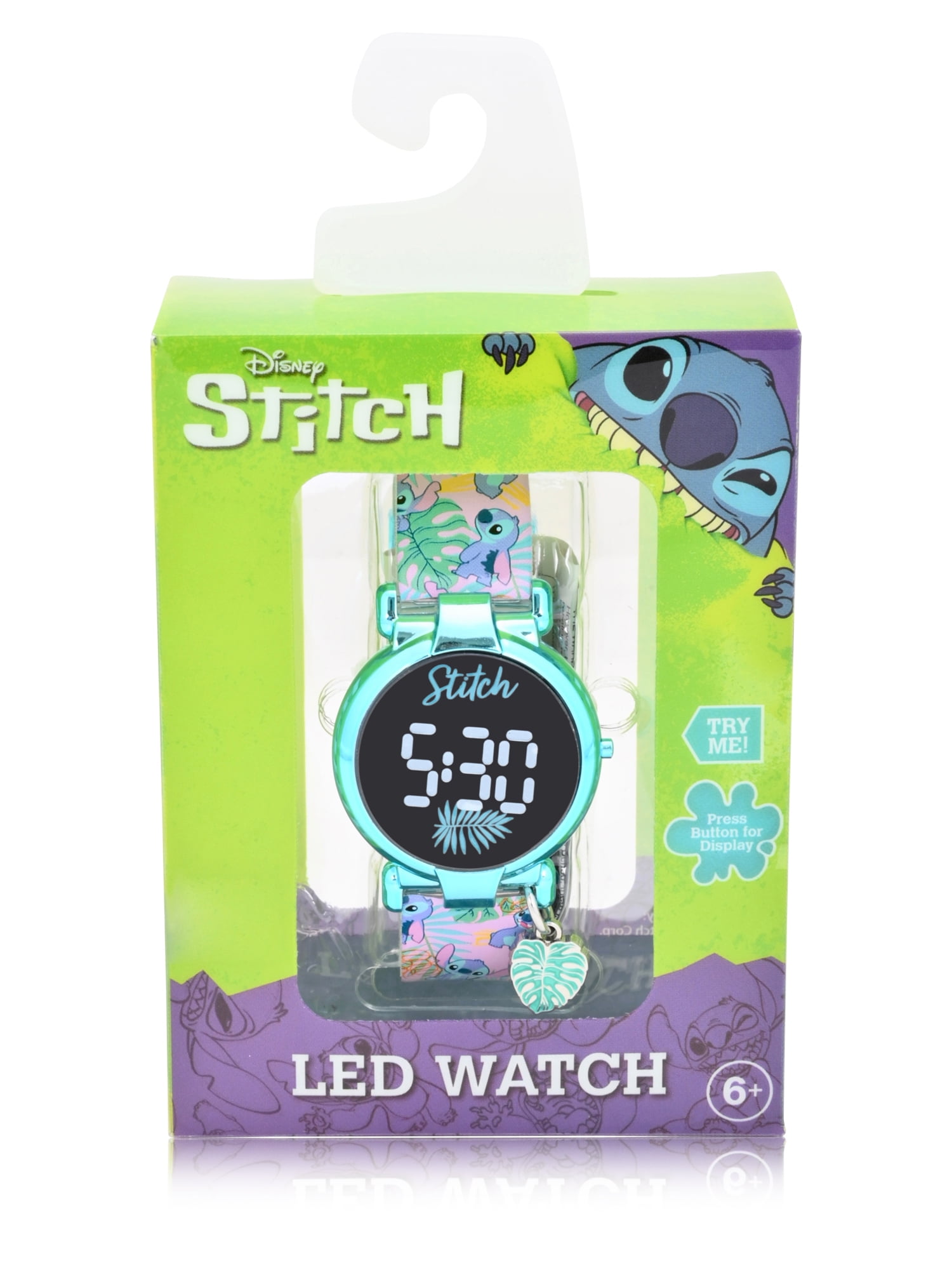 Disney Lilo and Stitch Unisex LED Watch with Charm - LAS4033WM