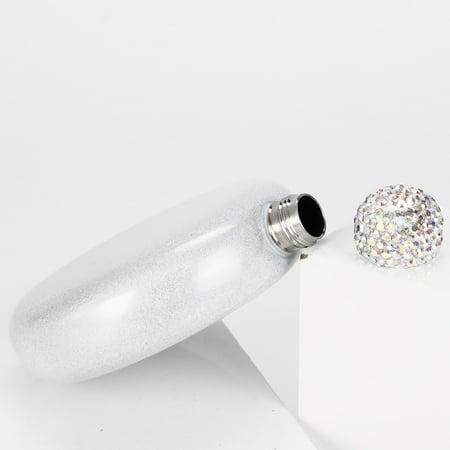 

140ml Flask Portable Leak-proof Faux Crystal Lid Alcohol Flask for Office