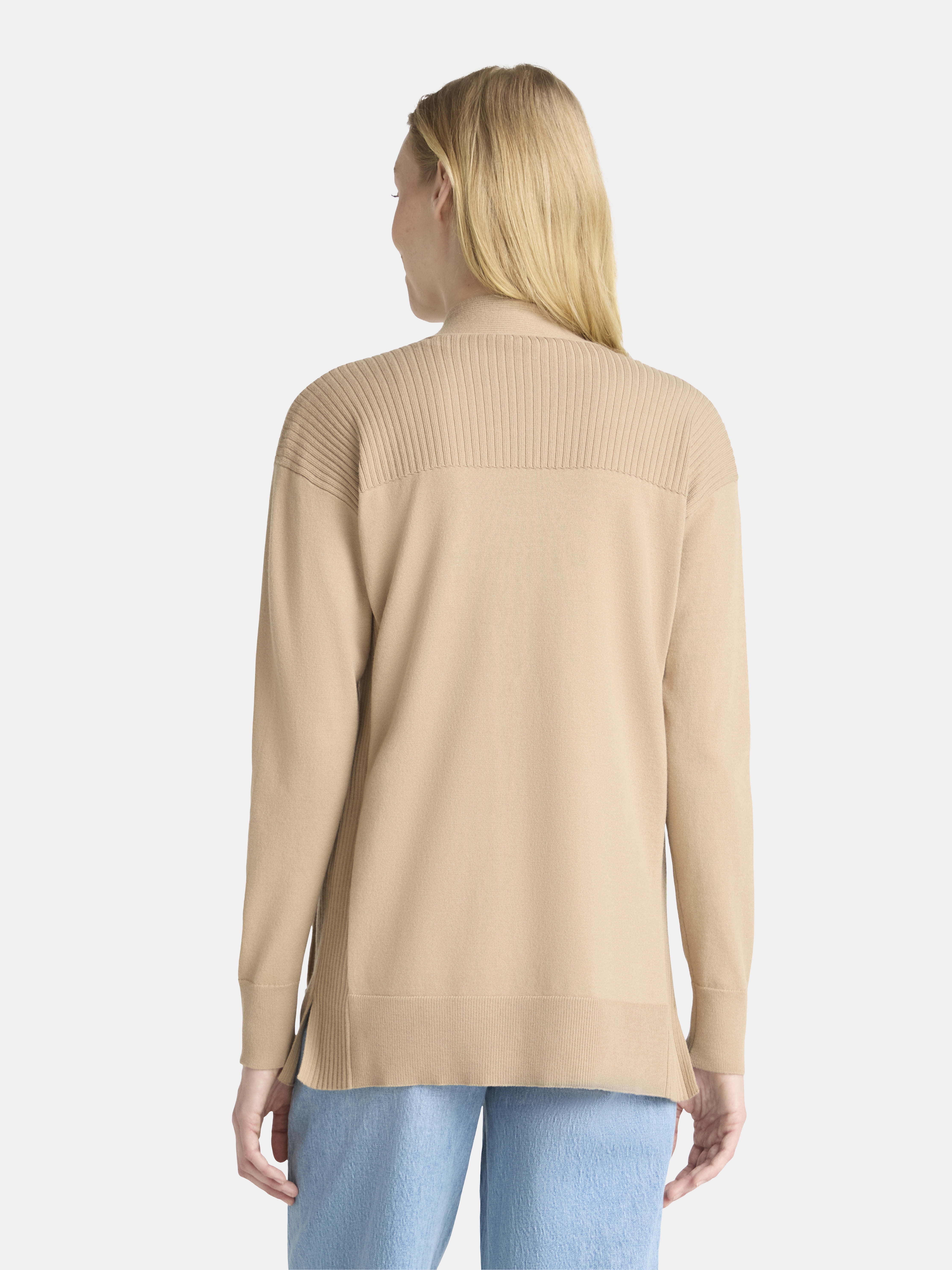 Time and Tru Women's and Women's Plus Open Front Cardigan Sweater, Sizes XS-4X