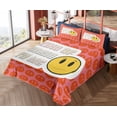 thumbnail image 4 of Ambesonne Emoji Fitted & Top Sheet Set with Shams, Kind of Basic to Me Writing, Vermilion White Mustard, 4 of 5