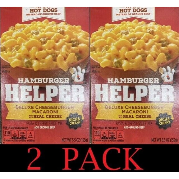 2x Betty Crocker Hamburger Helper DELUXE CHEESEBURGER MACARONI Mix 5.5 oz 2 PACK
