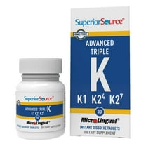 Superior Source Advanced Triple K - Bone Health & Strength Support Supplement - Immunity Support Formula with Vitamins K1 & K2 - Vitamin Aids Calcium Absorption - 30 Instant Dissolve Tablets
