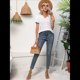 thumbnail image 4 of Blusas de Corta para Mujer, Cuello en V, de Punto, Ligeras, para Verano 2025 S, 4 of 10
