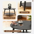 thumbnail image 4 of FDW Round Coffee Table with Storage and Sturdy MDF Top & Tapered Legs,Grey, 4 of 7