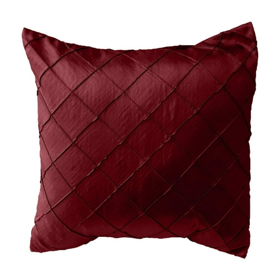 Pintuck Taffeta Decorative Throw Pillow/Sham Cushion Cover Burgundy