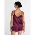 thumbnail image 4 of Joyspun Women’s Lace Trim Stretch Satin Cami and Shorts Set, 2-Piece, Sizes XS-3X, 4 of 6