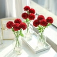 thumbnail image 6 of 12pcs Artificial Chrysanthemum Ball Flowers Fake Red Flowers Silk Hydrangea Bridal Wedding Bouquet for Home Garden Party Office Kitchen House Decoration, 6 of 7