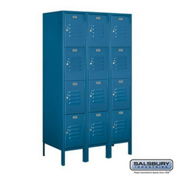 Salsbury Industries 4C Horizontal Mailbox Maximum High Unit 56.75 in. with Front Loading Private 4 PL3, 1 PL4, 2 PL4.5 & 1 PL5 Double Column Stand-Alone Parcel Locker, Aluminum