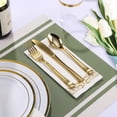 thumbnail image 3 of 175 pieces of dinner cutlery set, suitable for 25 guests - disposable plastic plates, heavy-duty, including 25 dinner and salad plates, cups, and cutlery set for wedding parties, 3 of 6