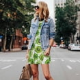 thumbnail image 4 of Fotbe Green Kiwi Vestido de Verano sin Mangas para Mujer – Vestido Midi Línea A, Estilo Camiseta Floral, Vestido Playero Casual y Fluido, 4 of 7