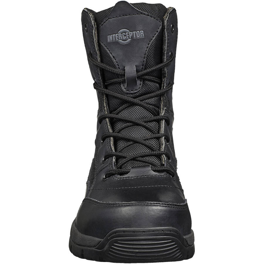 Interceptor Men's Force Tactical Steel-Toe Work Boots, Black Leather - image 5 of 6