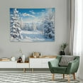 thumbnail image 2 of GOSMITH Winter Forest Tapestry Wall Hanging Pine Trees in Snowy Forest Tapestry Christmas Snowflake White Cloud Blue Sky Tapestry for Kids Wonderland Bedroom Living Room Decor,, 2 of 7