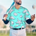 thumbnail image 5 of KLL Seashell And Starfish for Men's Baseball Shirts,Short Sleeve Casual Shirts Button Down Shirt for Men Beach Summer Wedding Shirt-X-Large, 5 of 7