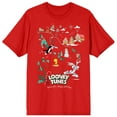 thumbnail image 1 of Looney Tunes Winter Land Scene Women's Red Graphic Tee-Medium, 1 of 4
