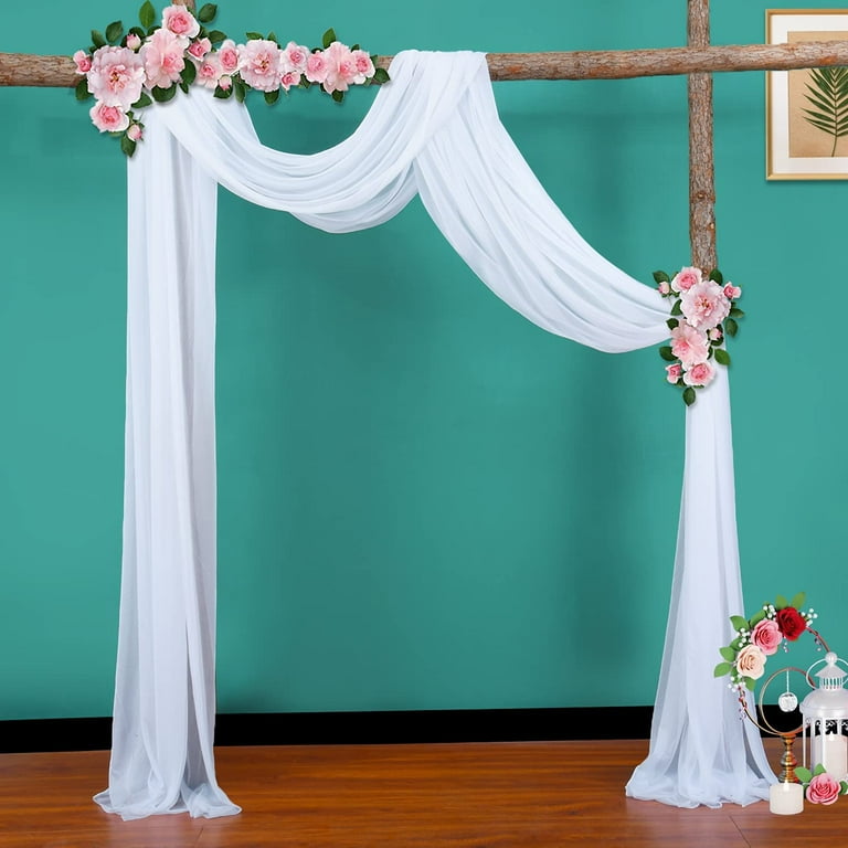 Wedding Arch Draping Fabric 2 Panels 18ft Burgundy Sheer Backdrop