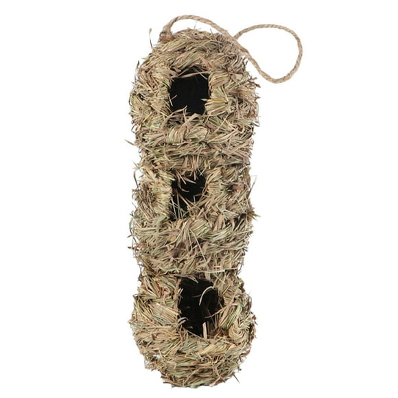 EeaseMX 1 casa para pájaros tejida de paja, nido creativo para pájaros, nido colgante para cría de pájaros.