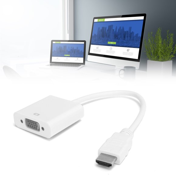 Câble Convertisseur VGA HD avec Audio, Puce C Haute Performance, Grand Plage de Résolution, Boîtier ABS, Convient pour,