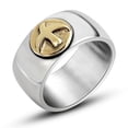 thumbnail image 5 of Unisex Titanium Steel Wide Face Gold Bird Ring For Men Women Fashion Jewelry Band Gift Statement Ring With Modern Style, 5 of 5