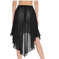 thumbnail image 2 of inhzoy Women's Ballet Chiffon Wrap Skirt Hip Scarf Flowy Swing Skirts Lyrical Dance Skirt Black L, 2 of 5
