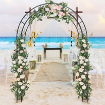 Zimtown 7.9FT Metal Garden Arch, L Garden Arch Trellis, Garden Trellis for Climbing Plants Outdoor, Garden Arbor for Lawn, Party, Ceremony Wedding Decoration - Black