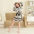 thumbnail image 3 of FORMRS Kids Bathrobe Unisex Hooded Robe Toddler Pajamas Sleepwear, Size 4-6T, Gray Halloween Cat, 3 of 7