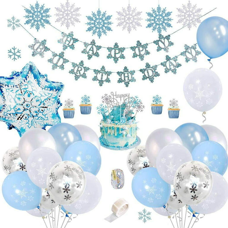 100 Snowflake Confetti White Snowflakes Die Cuts Little -   Snowflake  baby shower, Colorful birthday party, Frozen theme party
