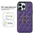 thumbnail image 2 of Dteck Case for iPhone 13 Pro Max 6.7-inch,Shockproof Leather Grid Case 360°Rotatable Ring Holder Kickstand Hybrid Rubber Cover,Purple, 2 of 8