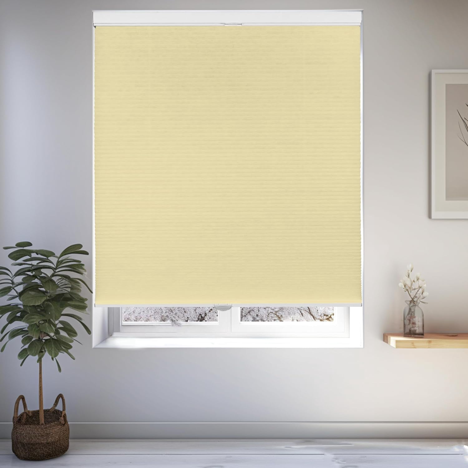 Chicology Cream Light Filtering Cordless Top Down Bottom Up Cellular Shades 48.25 in. W x 72 in. L