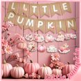 thumbnail image 4 of Baby Shower de Banner VitalCozy con forma de calabaza rosa otoñal, 4 of 6