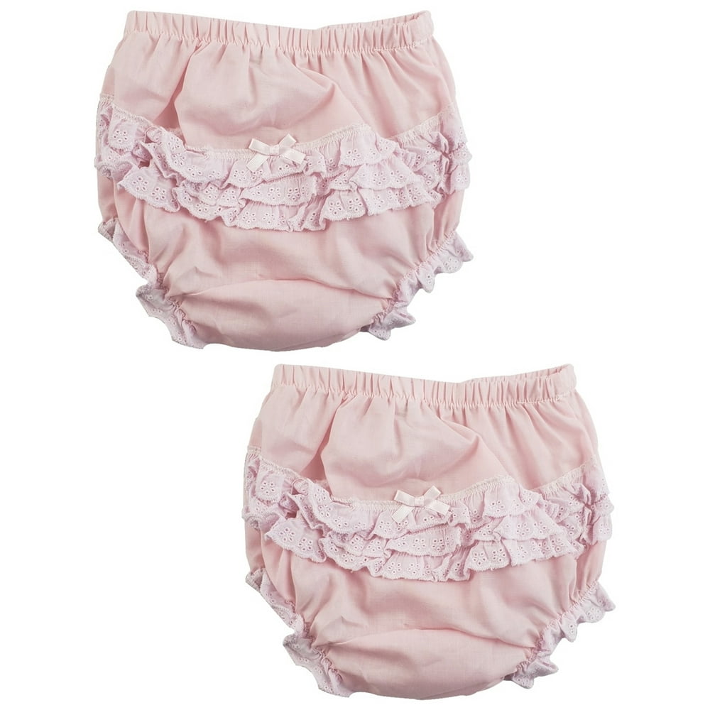 Bambini Baby Girl’s Pink Cotton/Poly Ruffled Fancy Pants Underwear, NB