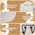 thumbnail image 4 of Beige PU Leather Folding Saucer Chair - Handbag-Style 8.5LBS for Home Camping, 4 of 7