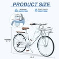 thumbnail image 3 of Zukka Cruiser Bike Coffee Cup Holder Bicycle 26 inch for Women Ladies 7 Speed Shopping White, 3 of 6