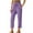 Purple, variant on ABATAB Pull on Capris for Women Dressy Casual Stretch Lightweight Capris Drawstring Cotton Linen Lounge Crop Pants Summer
