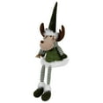 thumbnail image 4 of Northlight Dangling Striped Legs Sitting Moose Christmas Figure - 20" - Green and White, 4 of 6