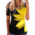 thumbnail image 1 of Gibobby Blusa Casual de Mujer Camiseta manga corta con estampado flores y botones para mujer, camiseta manga corta, informal, Sexy, verano, para (Amarillo,XL), 1 of 4
