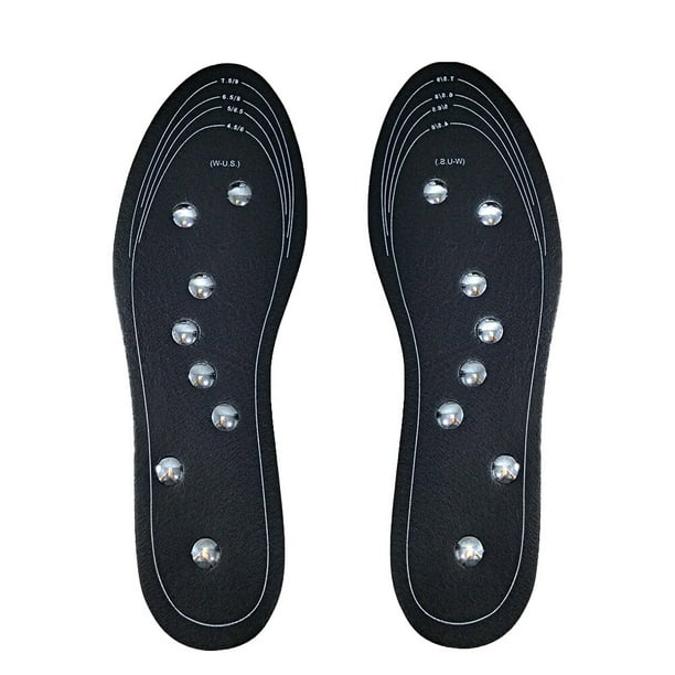 EeaseMX 1 par de plantillas de magnetoterapia de cuero con amortiguación para zapatos, para hombres y mujeres, talla S