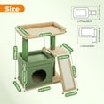 thumbnail image 7 of PEQULTI Small Cat Tree Tower for Indoor Cats Scratcher with Top Perch and Private Cat Condo Green, 7 of 7