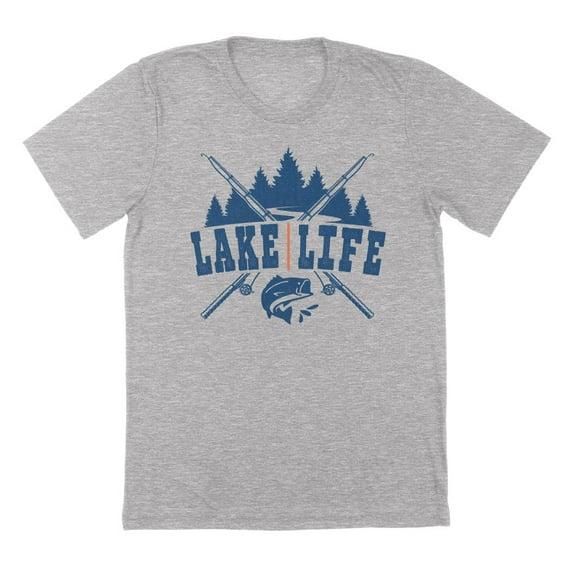 Lake Life Humor Graphic Sport Grey Mens T-Shirt