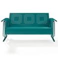 thumbnail image 3 of Crosley Furniture Bates Modern Metal Gliding Patio Sofa in Turquoise, 3 of 10
