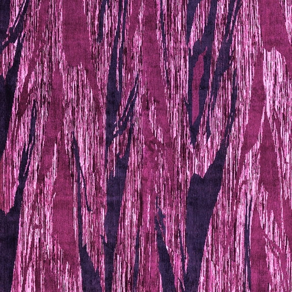 Ahgly Company Indoor Square Oriental Pink Modern Area Rugs, 4' Square
