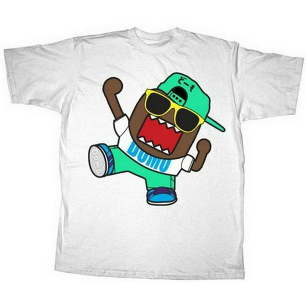 Domo-Kun Japanese Break Dance White Anime Adult T-Shirt Domo-Kun Japanese Break Dance White Anime Adult T-Shirt