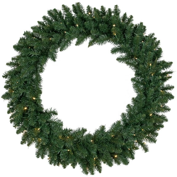 36" Pre-Lit Buffalo Fir Artificial Christmas Wreath - Warm White LED Lights
